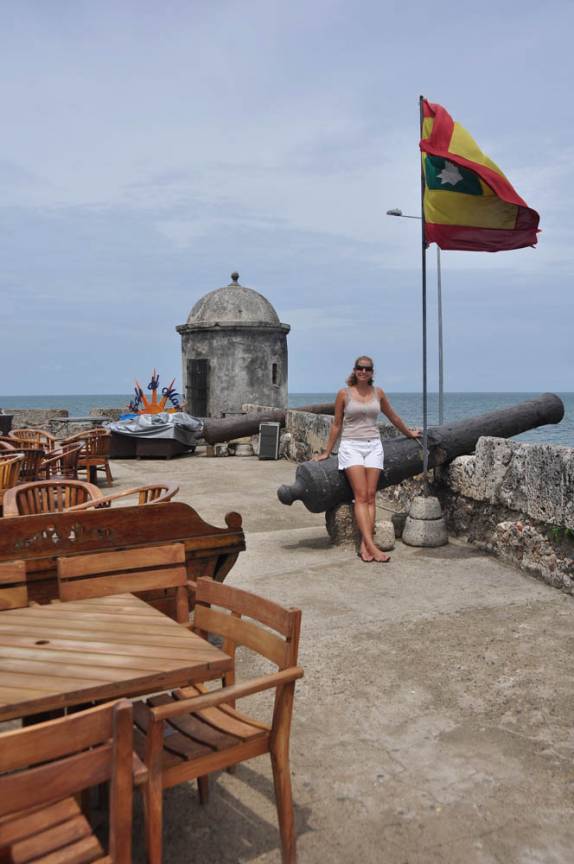 Nas muralhas de Cartagena, na Colômbia